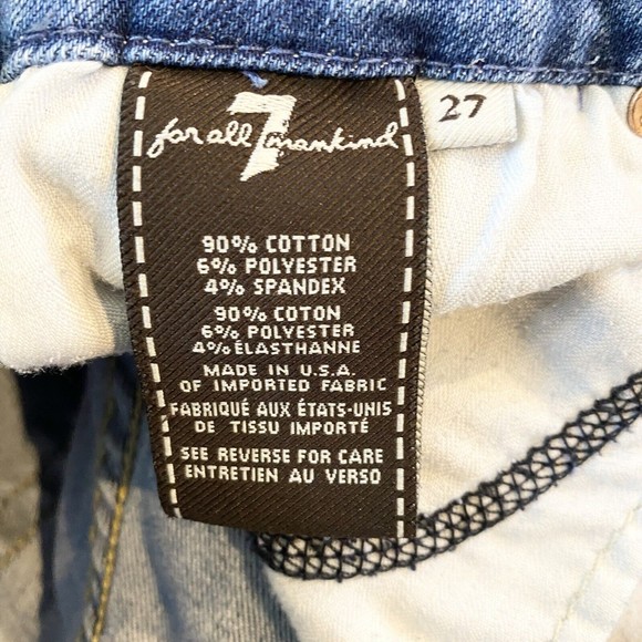 7 For‎ All Mankind Womens Jeans 27 Skinny Blue Mid Rise Medium Wash Stretch - Picture 5 of 10